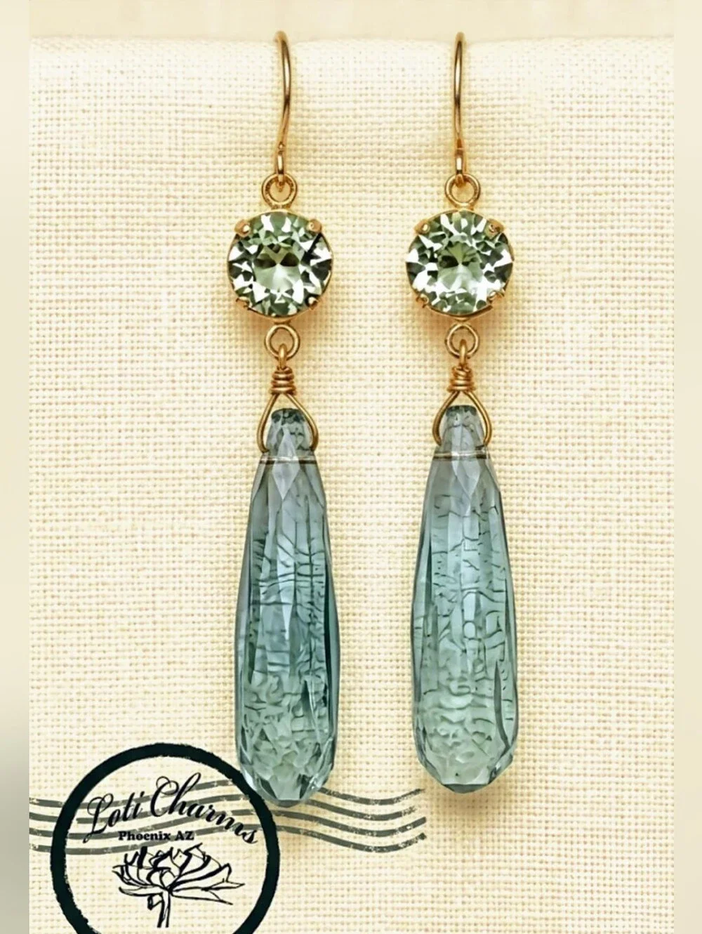 Stunning Green Amethyst/ Prasiolite 4 TW Carats & Long Drop Prasiolite Earrings